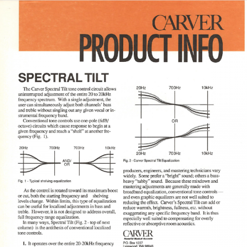 More information about "Carver Product Informantion Sheet - Spectral Tilt.PDF"