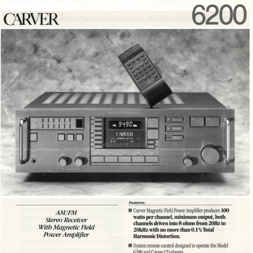 More information about "Carver Sales Flyer - 6200 AM-FM Stereo Receiver with Magnetic Field Power Amplfier.PDF"