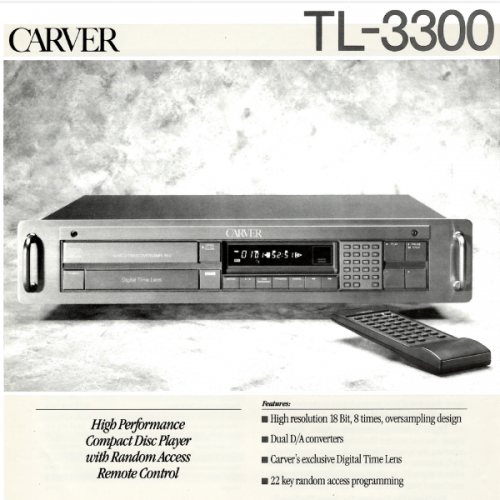 More information about "Carver Sales Flyer - TL-3300 Compact disc Player with Random Access Remote Control.PDF"